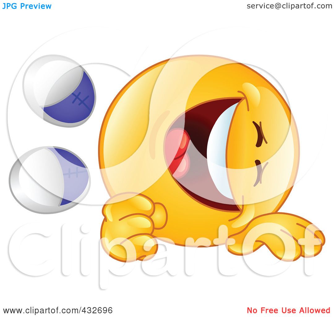 Royalty Free Rf Clipart Illustration Of A Yellow Emoticon Rolling On