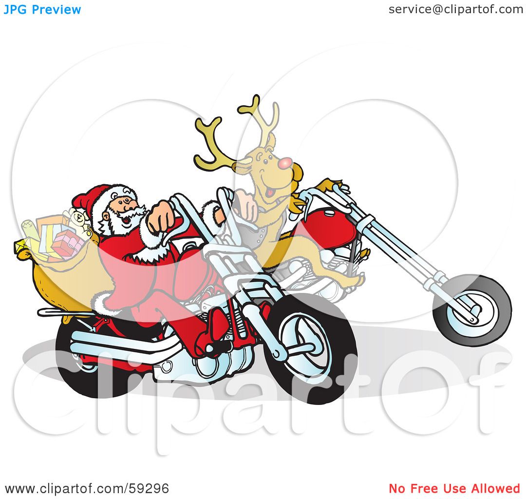 clipart santa on motorcycle - photo #26