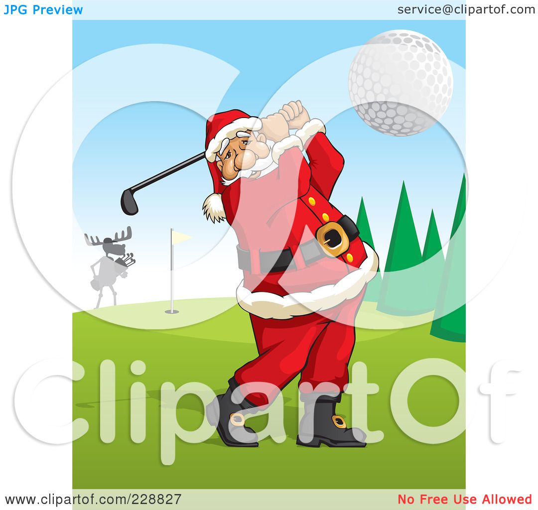 santa golfing clipart - photo #41