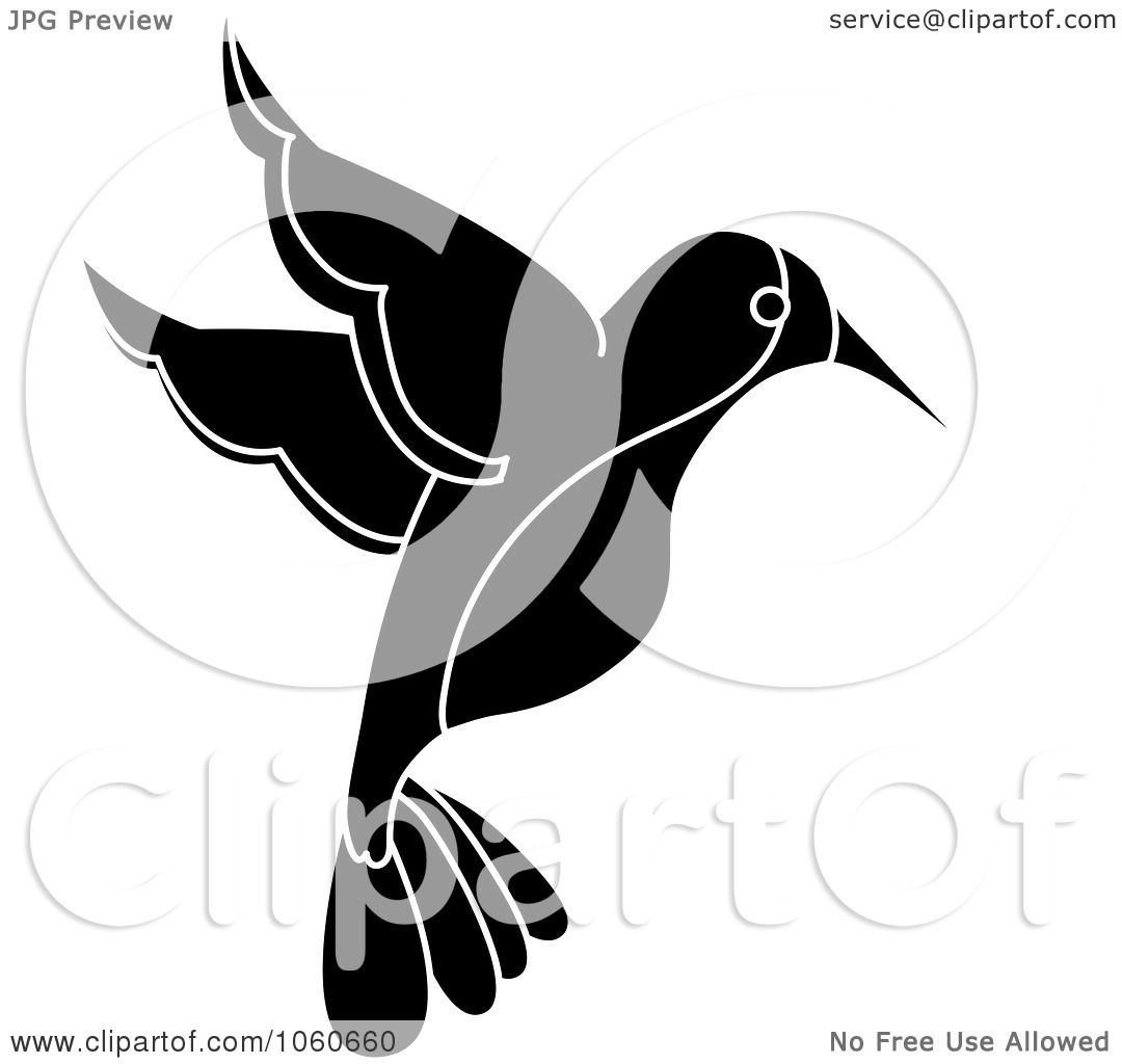 free hummingbird clipart black and white - photo #34