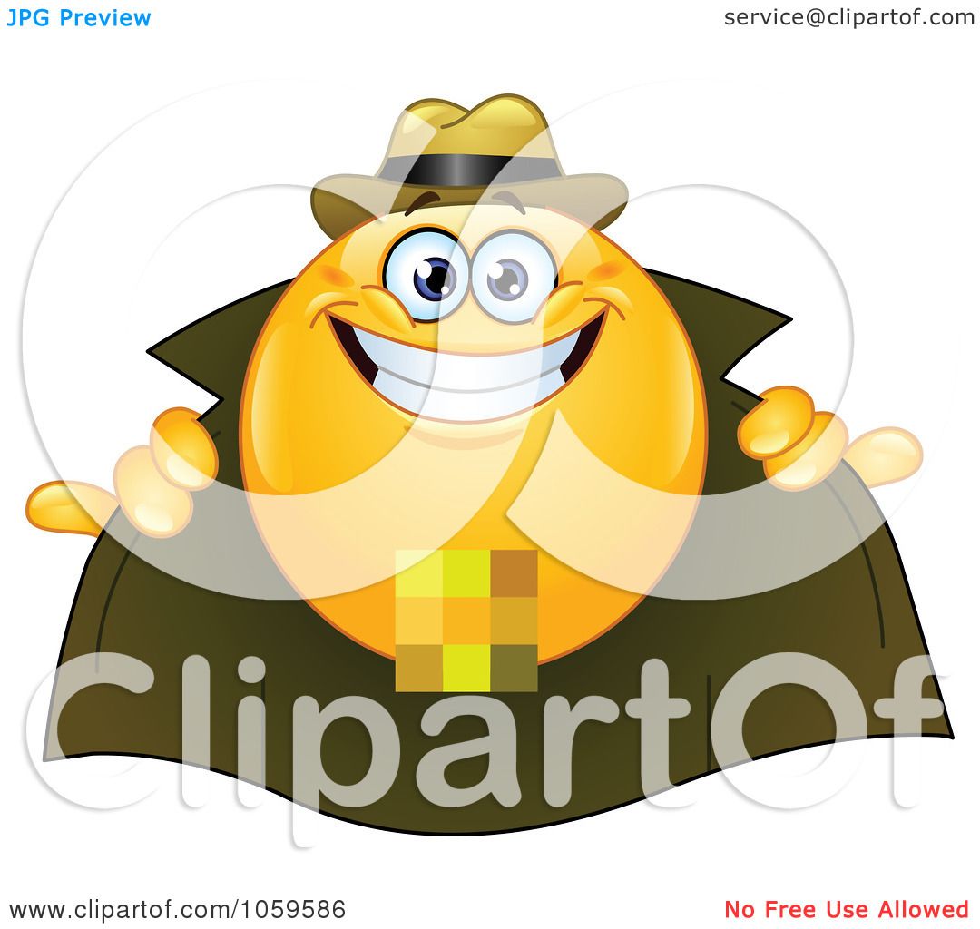 Royalty Free Vector Clip Art Illustration Of A Flasher Emoticon With