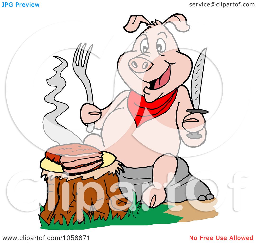 pig eating clipart - photo #30