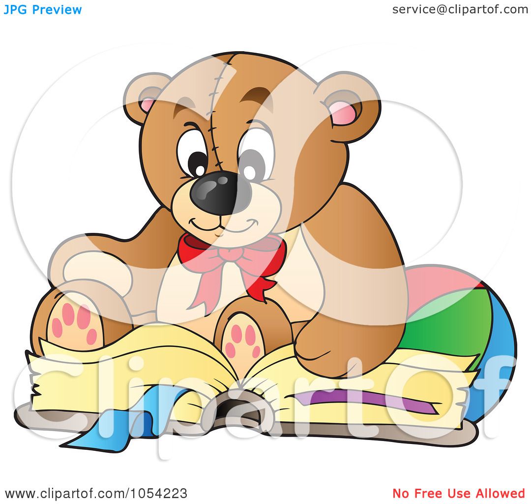 teddy bear reading clipart - photo #29
