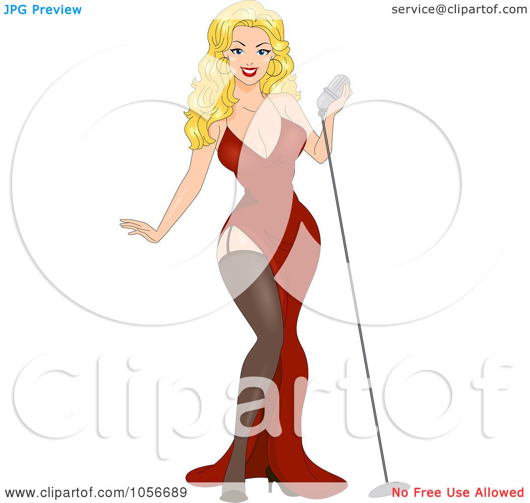 Royalty-free (RF) Clipart Illustration of a Sexy Woman On 