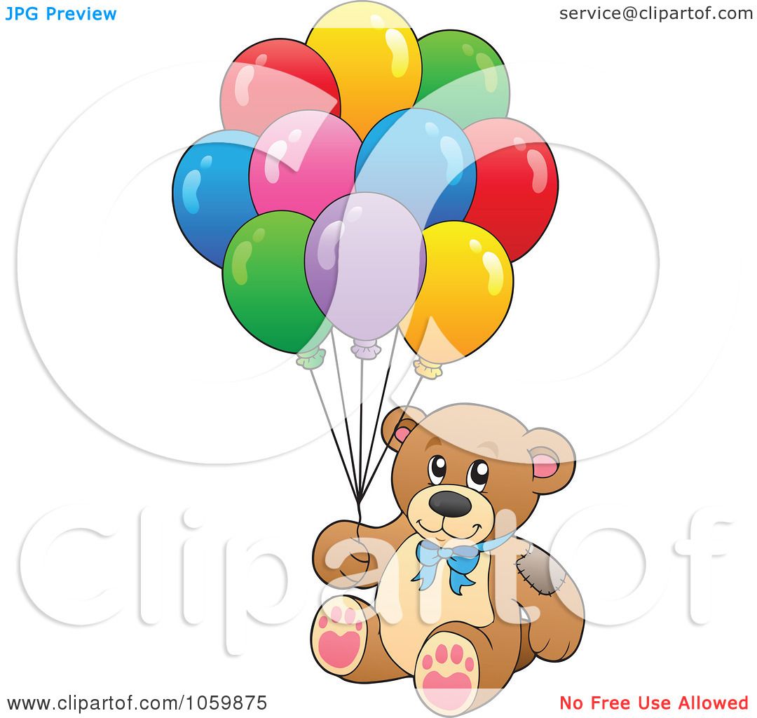 teddy bear with balloons clipart - photo #13