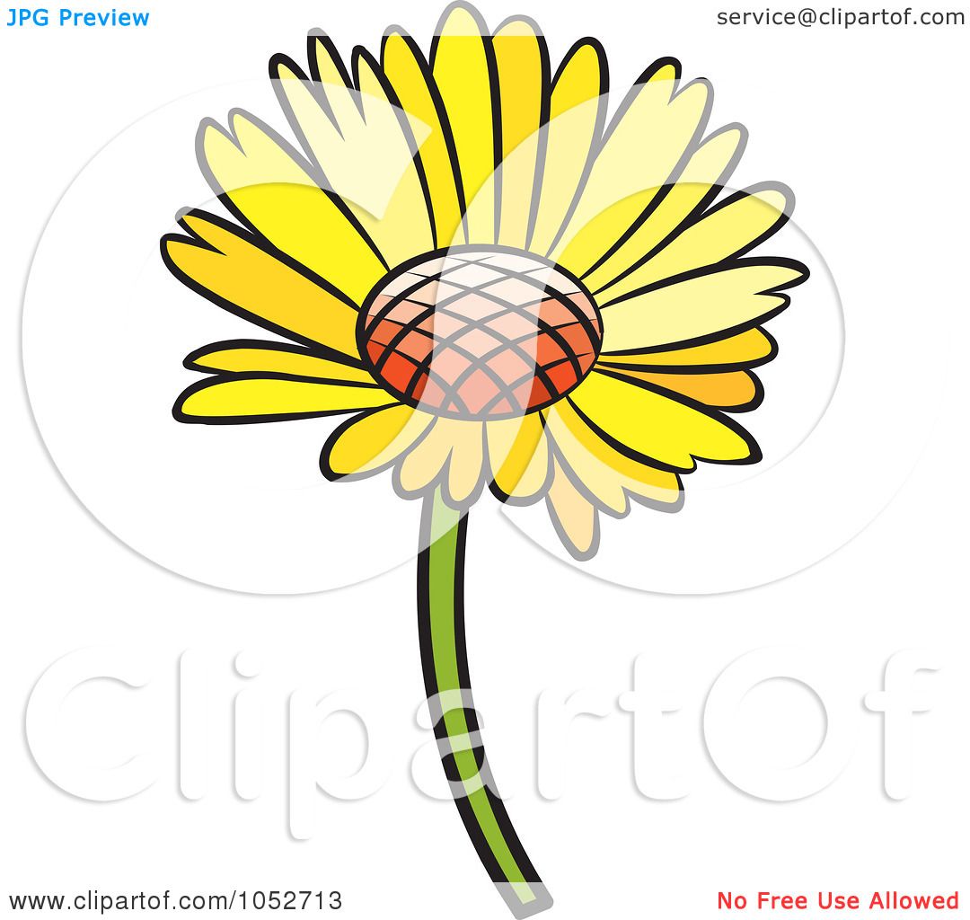 Royalty-Free Vector Clip Art Illustration of a Yellow Daisy Flower by
