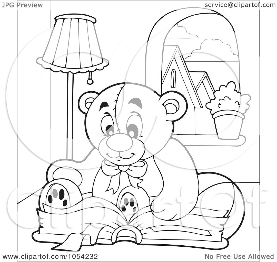 teddy bear reading clipart - photo #49