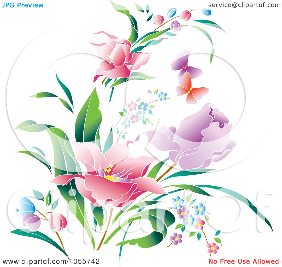 butterfly and flowers clip art free - photo #36