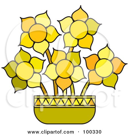 Royalty-Free (RF) Clipart of Flower Pots, Illustrations, Vector Graphics #2