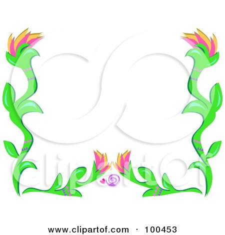flower frame clipart. Flower Frame With A Heart And