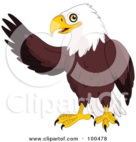 Cartoon Eagle Wings on Cartoon Black And White Outline Design Of A Bald Eagle Holding A Medal