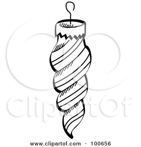 Christmas Clipart on Rf  Clipart Illustration Of A Coloring Page Outlined Spiral Christmas
