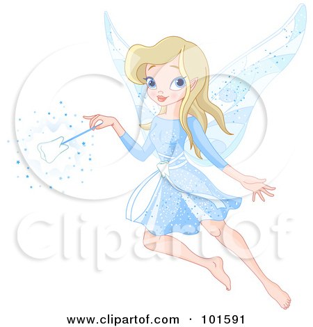  Wrap Dress on Blue Cartoon Fairy