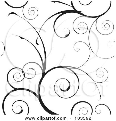 Free Wallpaper on Royalty Free  Rf  Clipart Illustration Of A Black Swirly Vine