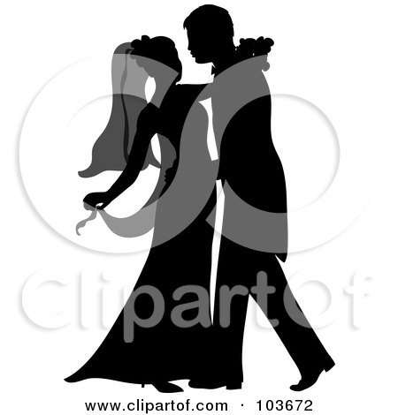 Silhouetted Newlywed Couple Dancing At Their Wedding by Rogue Design and
