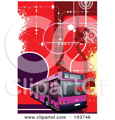 Cartoon Pink Bus