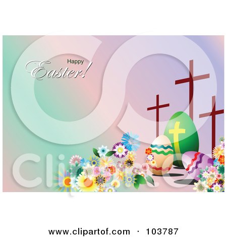 happy easter cross clipart. Happy Easter Greeting On A