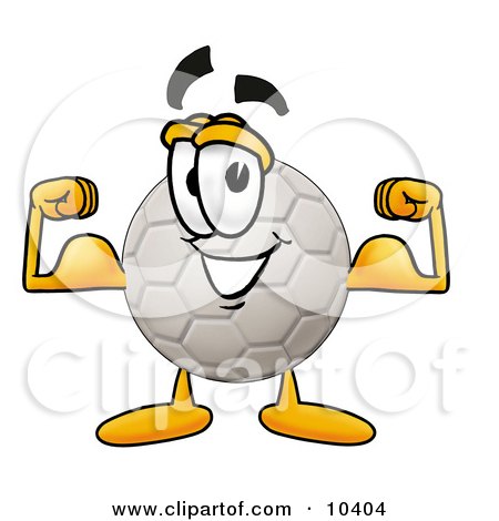Royalty-free sports clipart illustration of an all white soccer ball mascot 