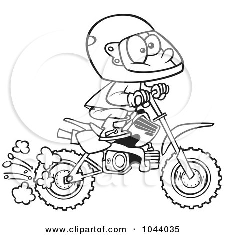 Dirty Tattoos on And White Outline Design Of A Boy Riding A Dirt Bike By Ron Leishman