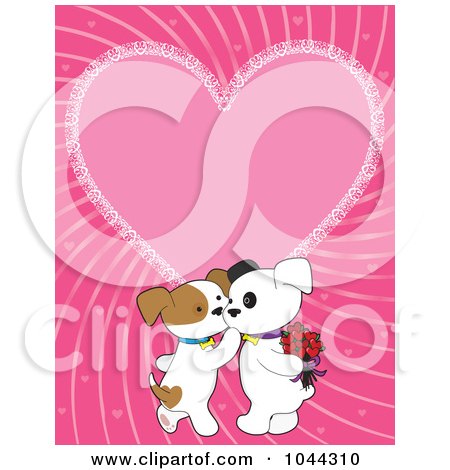 Puppies For Background. Kissing Valentine Puppies Over
