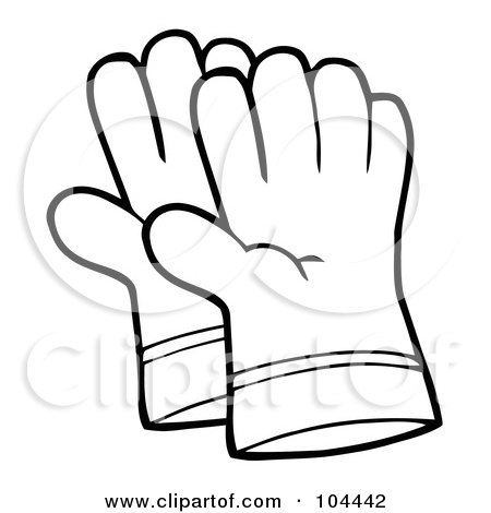 Gardening Gloves on Coloring Page Outline Of A Pair Of Gardening Hand Gloves By Hit Toon