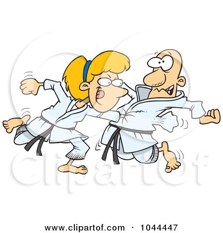 1044447-Royalty-Free-RF-Clip-Art-Illustration-Of-A-Cartoon-Karate-Woman-Punching-Her-Fist-Through-A-Mans-Chest.jpg