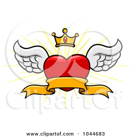 Royalty-Free (RF) Clip Art Illustration of a Winged Heart ...