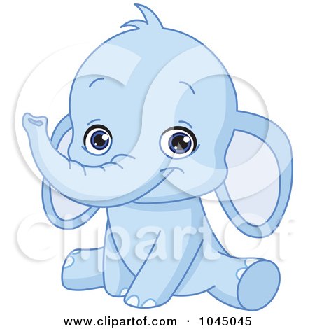 Elephant Coloring Sheets on Clip Art Illustration Of A Cute Bue Baby Elephant By Yayayoyo  1045045