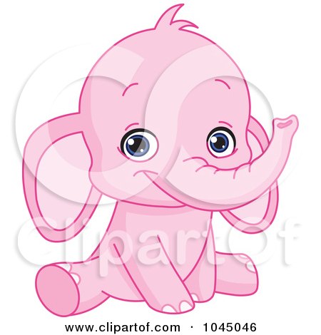 Elephant Coloring Pages on Rf  Clip Art Illustration Of A Cute Pink Baby Elephant By Yayayoyo