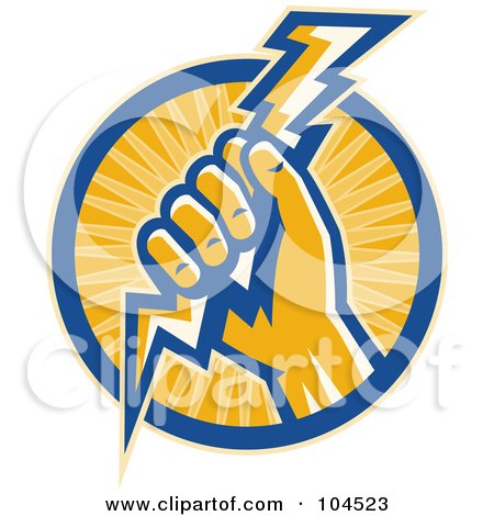 Logo Design Hand on Illustration Of A Hand Holding A Lightning Bolt Logo By Patrimonio