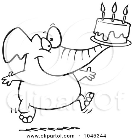 Elephant Birthday Party on Birthday Cake Dogs On Design Of A Birthday Elephant Carrying A Cake By