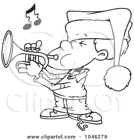 Christmas Music on Of A Boy Playing Christmas Music On A Trumpet By Ron Leishman  1046279