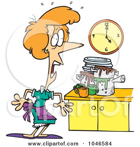 Kitchen Artwork on Cartoon Woman Panicking In A Messy Kitchen Posters  Art Prints By Ron