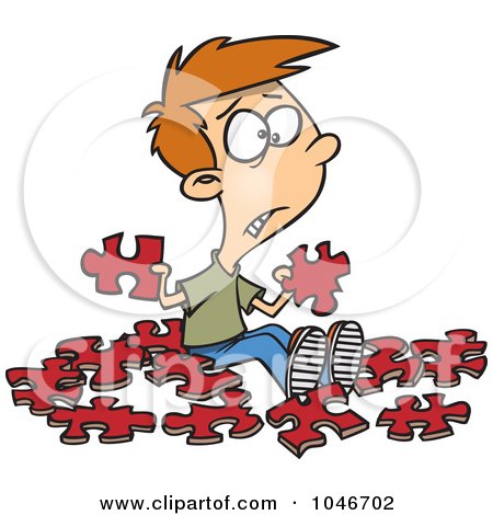  Piece Puzzles on Cartoon Confused Boy With Similar Puzzle Pieces Posters  Art Prints By
