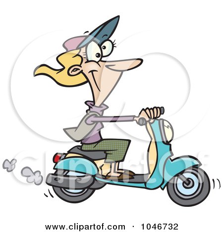 cartoon moped