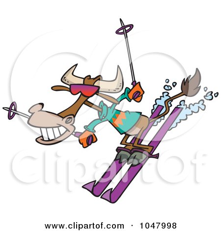 Cartoon Animals Skiing