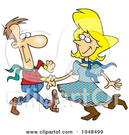 Clip  Dance on Royalty Free  Rf  Clip Art Illustration Of A Cartoon Square Dancing