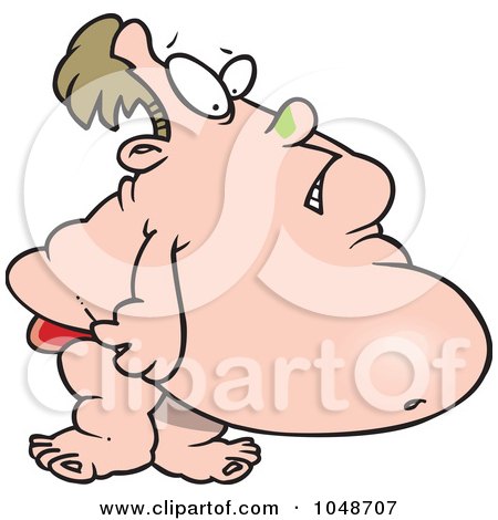 RoyaltyFree RF Clip Art Illustration of a Cartoon Fat Man In A