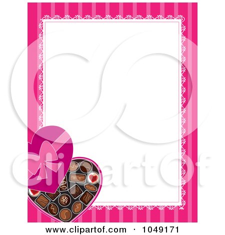 Royalty-free clipart picture of a valentines day border of a box of heart 