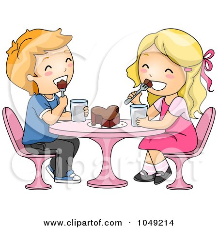 Couples Tattoos on Valentine Cartoon Couple Sharing A Heart Cake By Bnp Design Studio