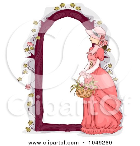 Flower  on Free  Rf  Clip Art Illustration Of A Victorian Woman With A Flower