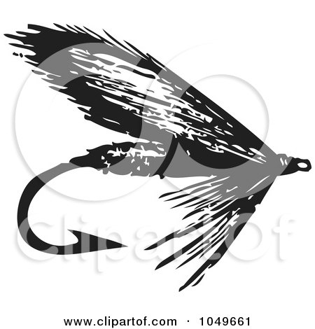 Black  White Wedding Decorations on Black And White Retro Fly Fishing Hook   2 Posters  Art Prints By