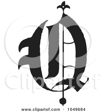 RoyaltyFree RF Clip Art Illustration of a Black And White Old English