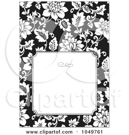 Artistry Makeup on Royalty Free  Rf  Clip Art Illustration Of A Black And White Floral