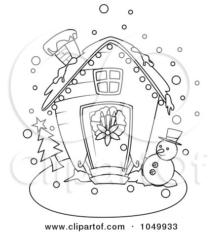 Winter Coloring Pages on Coloring Page Outline Of A Winter Christmas House By Bnp Design Studio