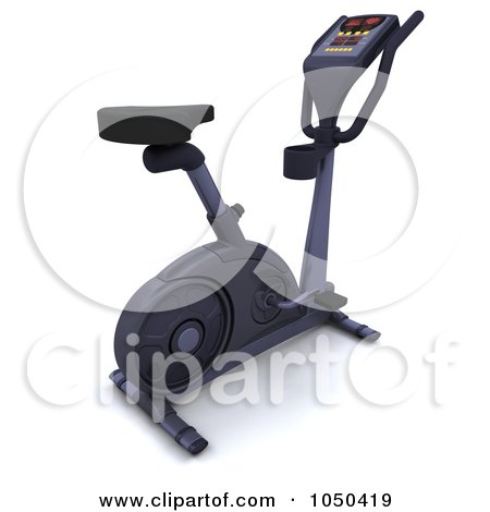 Royalty-free clipart illustration of a 3d exercise bike, 