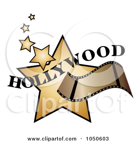Hollywood Stars Pictures on Art Print  Film Strip Over Golden Hollywood Stars By Pams Clipart