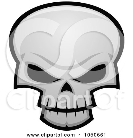 RoyaltyFree RF Clip Art Illustration of an Evil Skull With Dark Eye