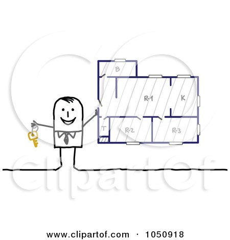 Real Estate Website Design on Illustration Of A Stick Real Estate Agent Selling A Plan By Nl Shop