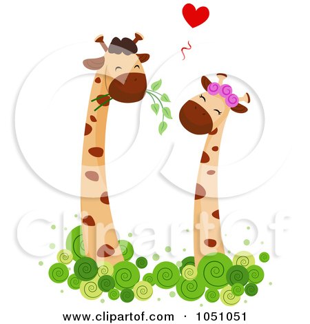 Royalty-free clipart picture of a giraffe couple - 5, on a white background.